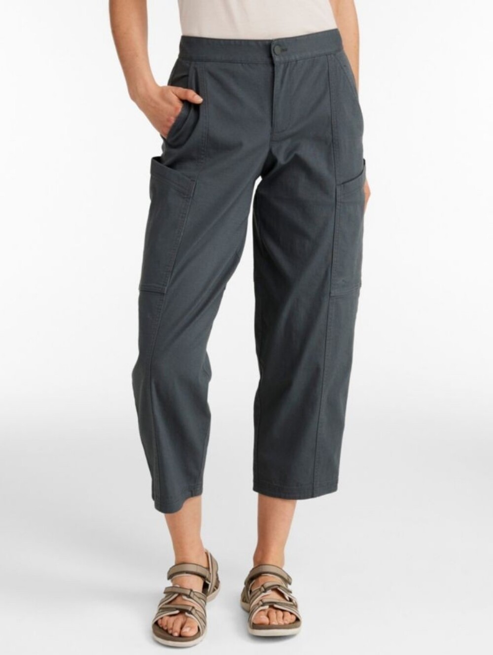 L.L. Bean Outdoor Explorer Ripstop Barrel Pants Shadow Green size 16 Regular